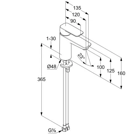 Смеситель для раковины Kludi PURE&STYLE 401980575WR4 хром