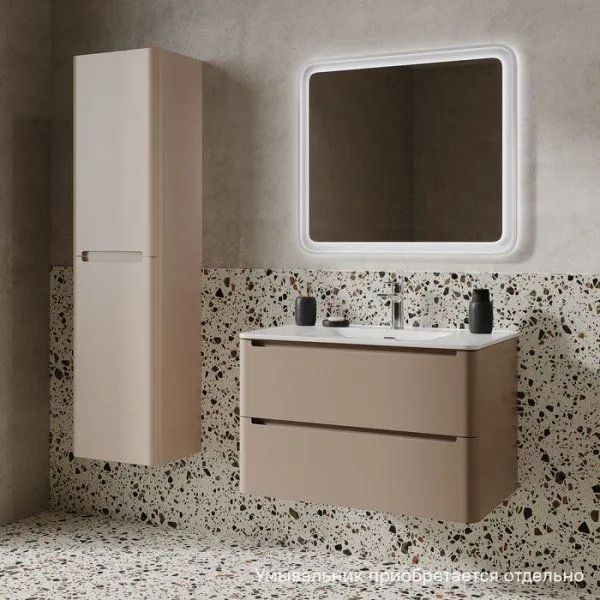 Тумба подвесная, 80 см, капучино, Edifice, IDDIS, EDI80C0i95 подходит умыв. 0108000i28