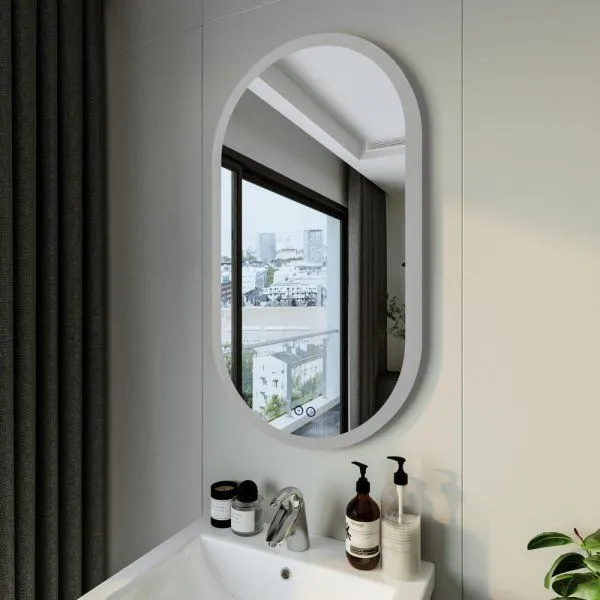 Зеркало Бриклаер Вега 55 овал, голосовое управление, сенсор на зеркале, подогрев