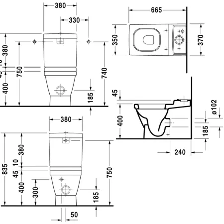 Унитаз-компакт Duravit 2ND Floor 2106090000