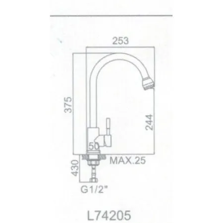 Смеситель Ledeme L74205 нержавеющая сталь