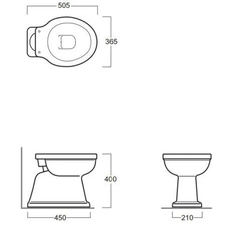 Унитаз приставной Simas Londra LO901bi вертикальный выпуск, белый/хром