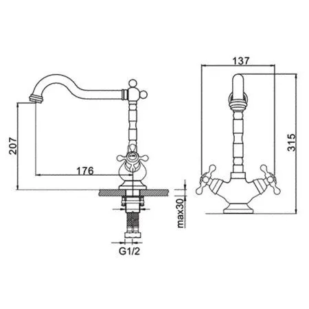 Смеситель Gerhans K14001G для кухонной мойки