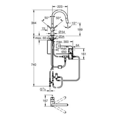 Смеситель Grohe Minta Touch 31358DC2 нержавеющая сталь