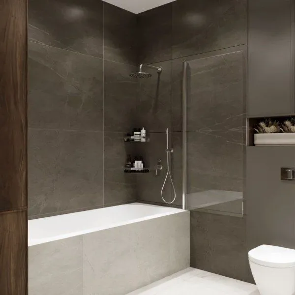 Шторка на ванну Terminus Ното 2CW150х70C 150х70 прозрачное стекло/хром - купить в Москве по низкой цене в интернет-магазине с доставкой по всей России | HITsant Шторка на ванну Terminus Ното 2CW150х70C 150х70 прозрачное стекло/хром