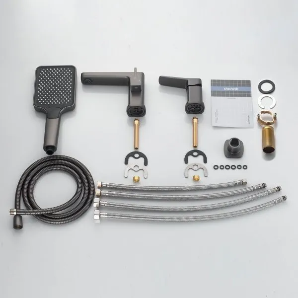 Смеситель для ванны однорычажный  Shevanik S9912T, Оружейная сталь