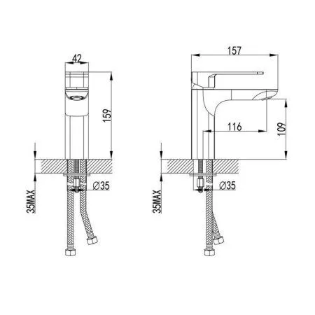 Смеситель для умывальника графит IDDIS Slide (SLIGM00i01)