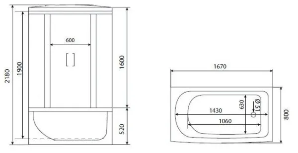 Душевая кабина Timo eco 168*80*218  (TE-0770)