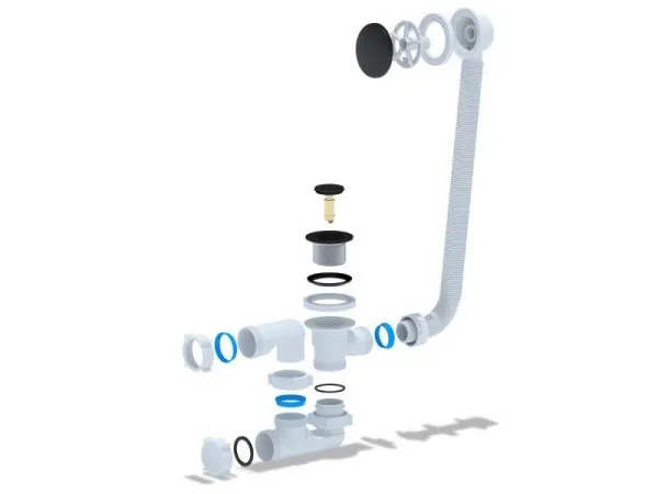 Сифон для ванны Cersanit PRIME BLACK 64287 универсальный клик-клак - купить в Москве по низкой цене в интернет-магазине с доставкой по всей России | HITsant Сифон для ванны Cersanit PRIME BLACK 64287 универсальный клик-клак