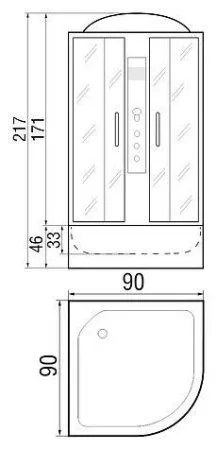 Душевая кабина River Temza 90/46 МТ