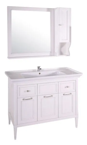 Тумба ASB-Woodline Гранда 105 (Белый Патина Серебро) под раковину Дуглас 105 (11486/1)