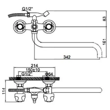 Смеситель Ledeme L2626-2 хром