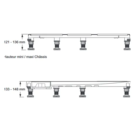 Каркас и ножки для поддона Jacob Delafon Flight Neus E62525-GA размером от 140 см - купить в Москве по низкой цене в интернет-магазине с доставкой по всей России | HITsant Каркас и ножки для поддона Jacob Delafon Flight Neus E62525-GA размером от 140 см