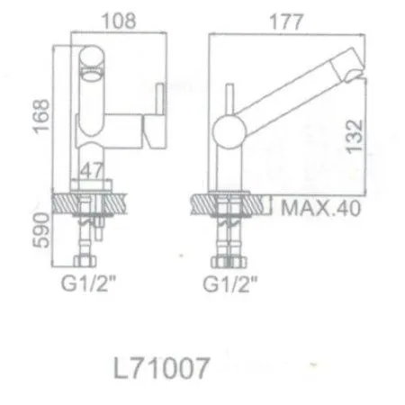 Смеситель Ledeme L71007 нержавеющая сталь