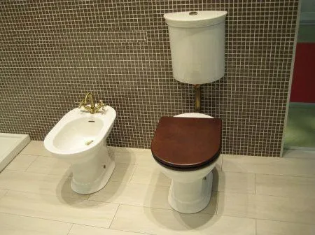 Напольный унитаз для высокого бачка Hatria Dolcevita, дерево/бронза