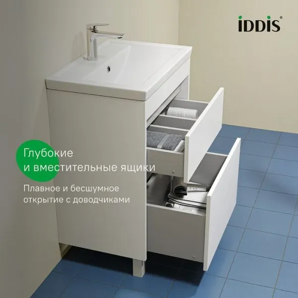 Тумба с умывальником, напольная, 60 см, белый, Zodiac X, IDDIS, (ZDX60WFi95K)