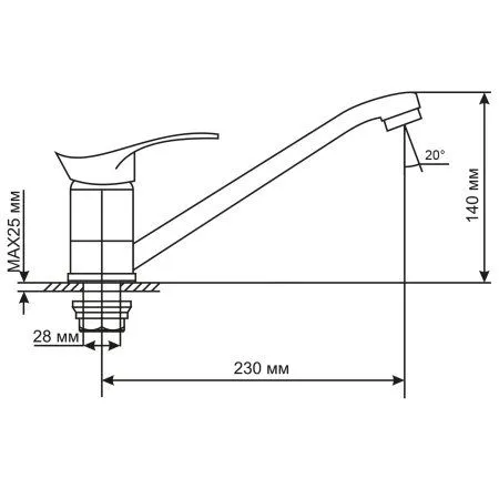 Смеситель для кухни MIXLINE ML03-03 (522123) - купить в Москве по низкой цене в интернет-магазине с доставкой по всей России | HITsant Смеситель для кухни MIXLINE ML03-03 (522123)