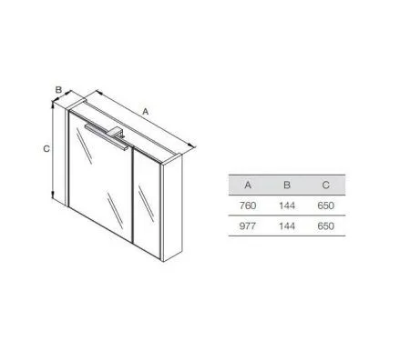 Шкаф-зеркало Roca Etna 857305806 100 белый глянец