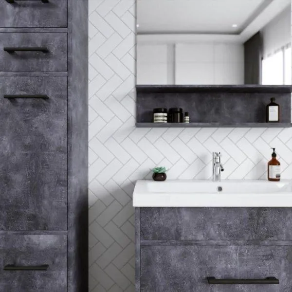 Тумба под раковину напольная Бриклаер ЧИЛИ цемент, 80 см