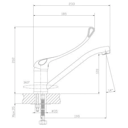 Смеситель для кухонной мойки Rossinka Y (Y35-25)