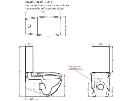 Унитаз-компакт ArtCeram Hi-Line HIV003 01;00 белый глянцевый