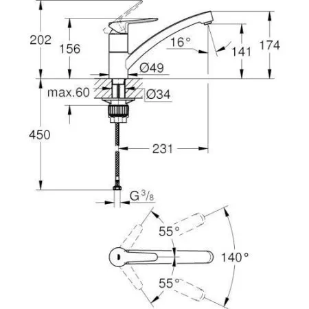 Смеситель Grohe BauEco 31680000 хром