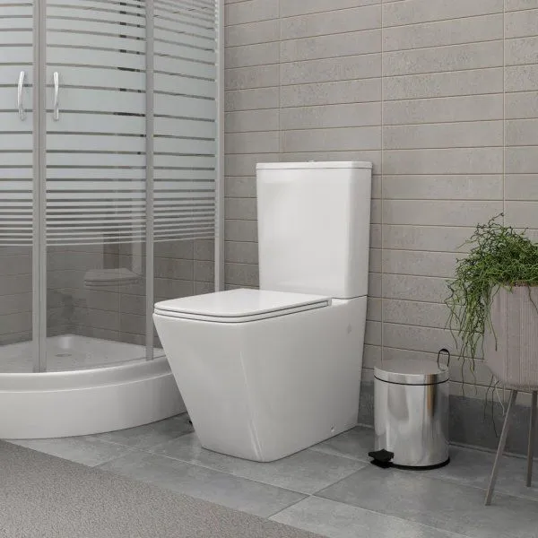 Унитаз напольный безободковый Teymi Helmi, сиденье микролифт T40308