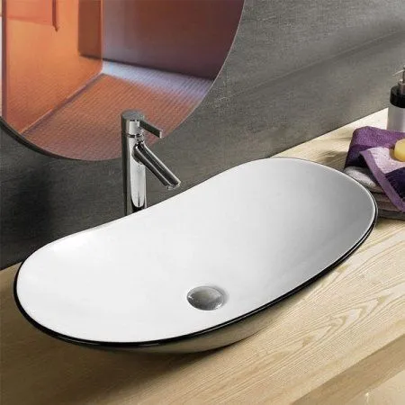 Раковина Comforty 7811ABW черный/белый