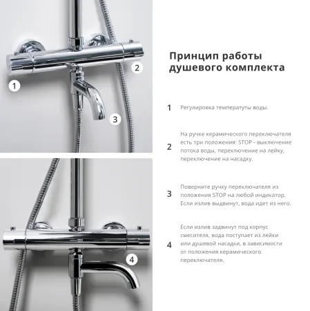 Душевая система WasserKRAFT A18801 хром