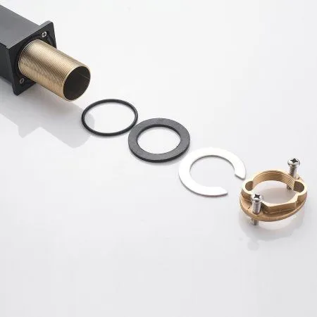 Смеситель для раковины однорычажный с гайкой Shevanik S9601H, Черный