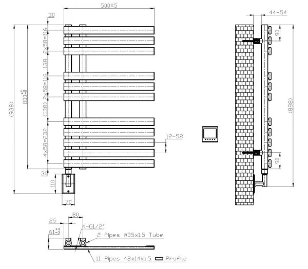 Полотенцесушитель электрический Boheme Venturo Gold 721-G 50*89,8 см золото - купить в Москве по низкой цене в интернет-магазине с доставкой по всей России | HITsant Полотенцесушитель электрический Boheme Venturo Gold 721-G 50*89,8 см золото