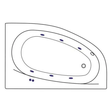 Акриловая ванна Excellent Kameleon WAEX.KMP17.SOFT.GL 170x110 R с гидромассажем, белый/золото
