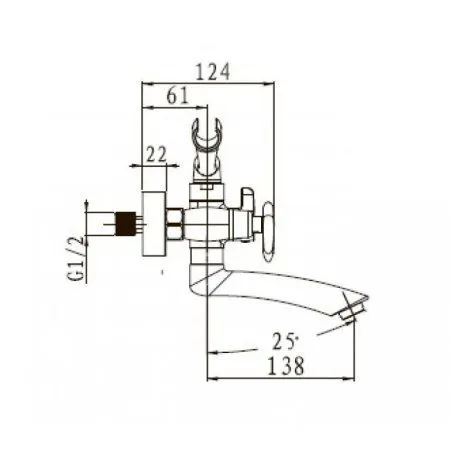 Смеситель для ванны с душем KAISER Trio (57122-1)