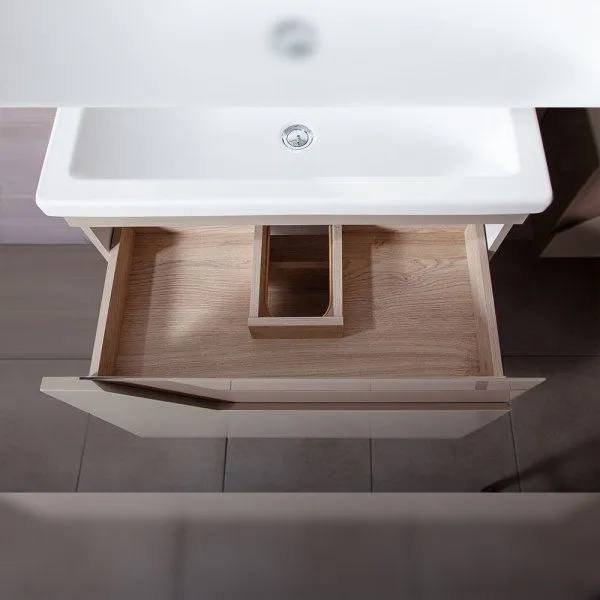 Тумба под раковину подвесная Бриклаер Брайтон бежевый, 80 см