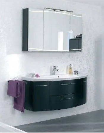 Шкаф-зеркало Pelipal Cassca 120 антрацит высокоглянцевый