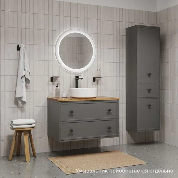 Тумба подвесная, под столешницу, 80 см, темно-серый, Torr, IDDIS, TOR80DBi95