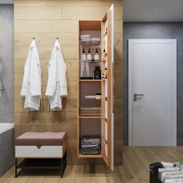 Пенал Бриклаер Форест 35 см, дуб золотой/белый