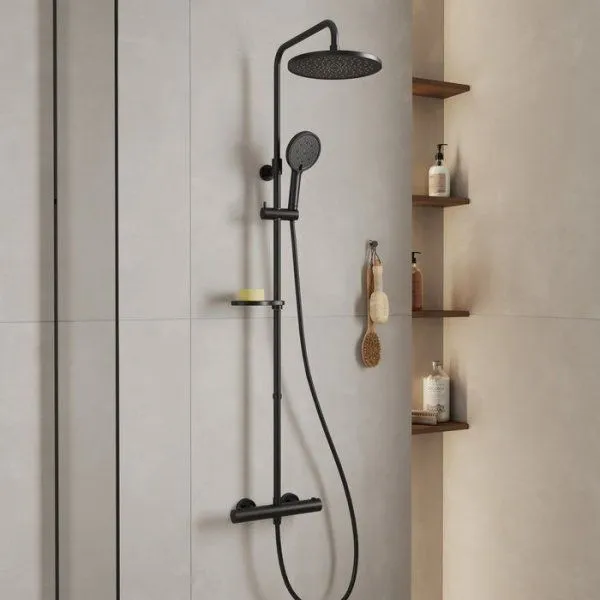 Удлинитель штанги для душевой системы Milardo Ideal Spa круглый, черный матовый (ILS30BRM38)