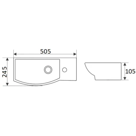 Раковина CeramaLux 50,5x23,5 7947CL