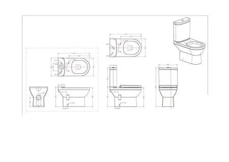 Унитаз-компакт (чаша) Bravat New Moon (CX01019UW-PS-RUS)