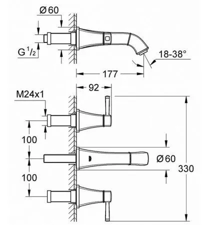 Смеситель Grohe Grandera 20414000 для раковины