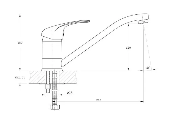 Смеситель для кухонной мойки RUSH Corsica (CO4240-28)