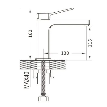 Смеситель для раковины однорычажный с гайкой Shevanik S9901C, Белый