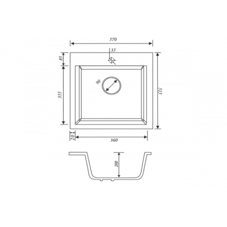 Кухонная мойка KAISER KMM-5056 мрамор (KMM-5056 Bl&W)