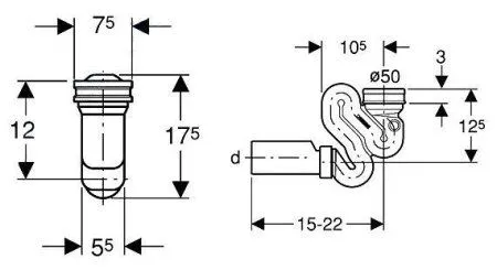 Сифон Geberit 152.942.11.1 для писсуара