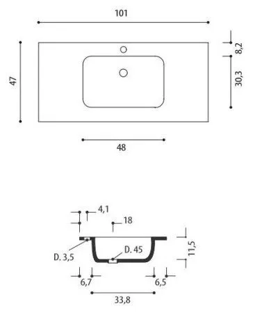 Мебельная раковина Eban Ebangel FTG46101-B*1