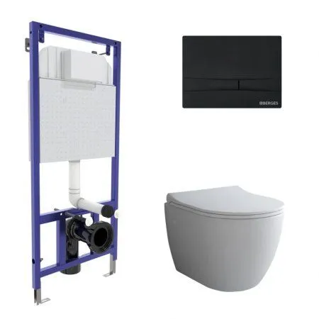 Комплект Berges Wasserhaus Novum 043273 подвесной унитаз + инсталляция + кнопка F5