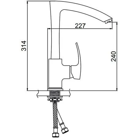 Смеситель Gerhans K14014B для кухонной мойки
