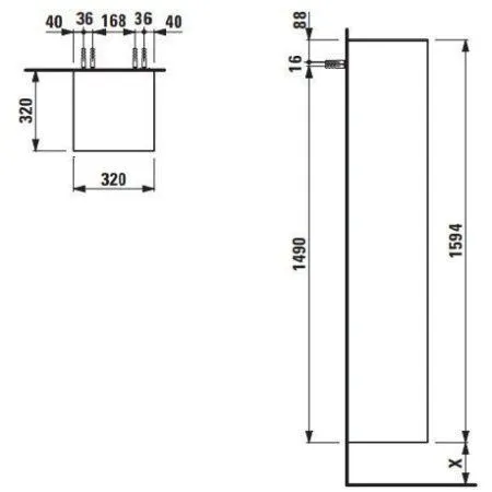 Шкаф-пенал Laufen Sonar 4.0549.2.034.042.1 R 32 титан