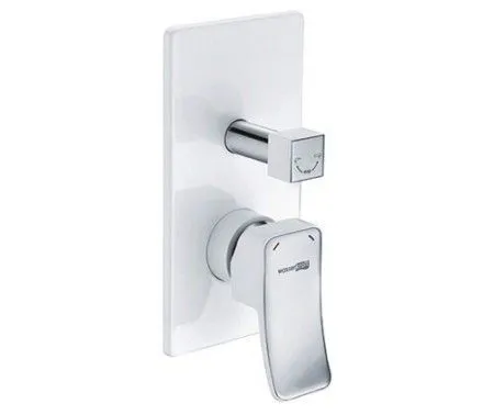 Смеситель для ванны и душа WasserKRAFT Aller 1060 WHITE 10641W белый, хром - купить в Москве по низкой цене в интернет-магазине с доставкой по всей России | HITsant Смеситель для ванны и душа WasserKRAFT Aller 1060 WHITE 10641W белый, хром